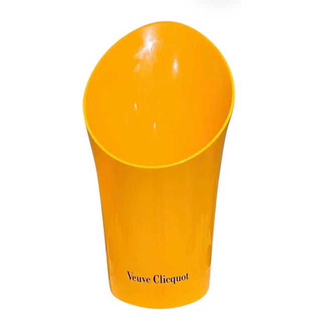 Large, acrylic, Veuve Cliquot Ice bucket. Bright pop of orange for your bar, event or poolside.