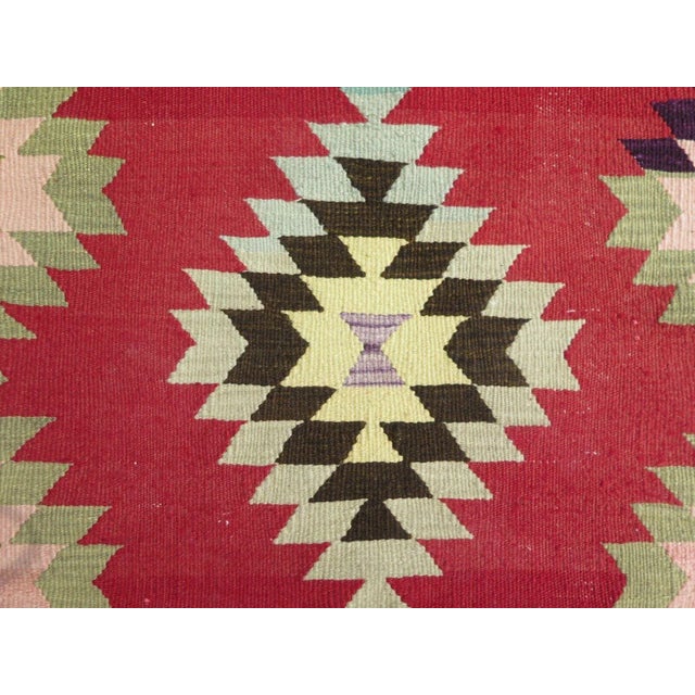 Traditional Vintage Turkish Kilim Rug - 45" X 100" For Sale - Image 3 of 12