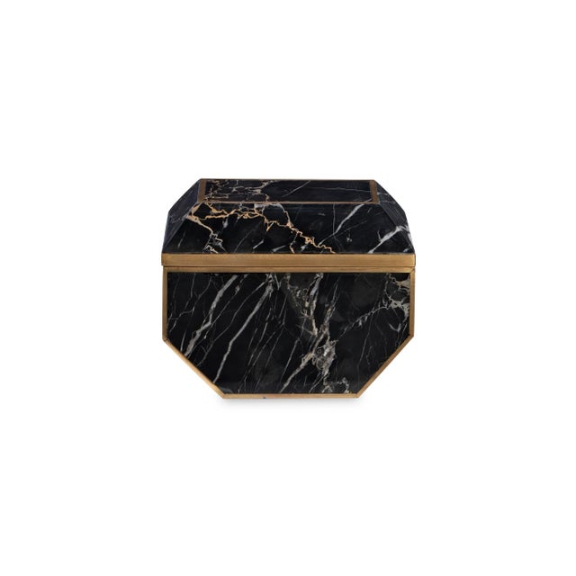 Maitland-Smith Small Brass And Golden Portoro Box