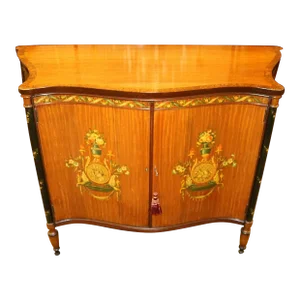 ​1920s Satinwood Adams Style Paint Decorated Commode Dresser Buffet Mint