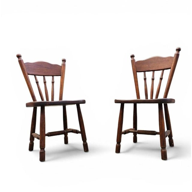 Victorian Oak Children's Stick Back Chairs, 1960s, Set of 2 For Sale - Image 12 of 15