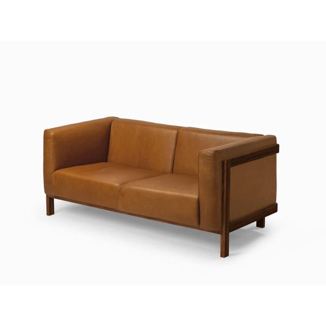 Two-Seater Sofa in Walnut and Leather by Julien Renault For Sale - Image 12 of 12