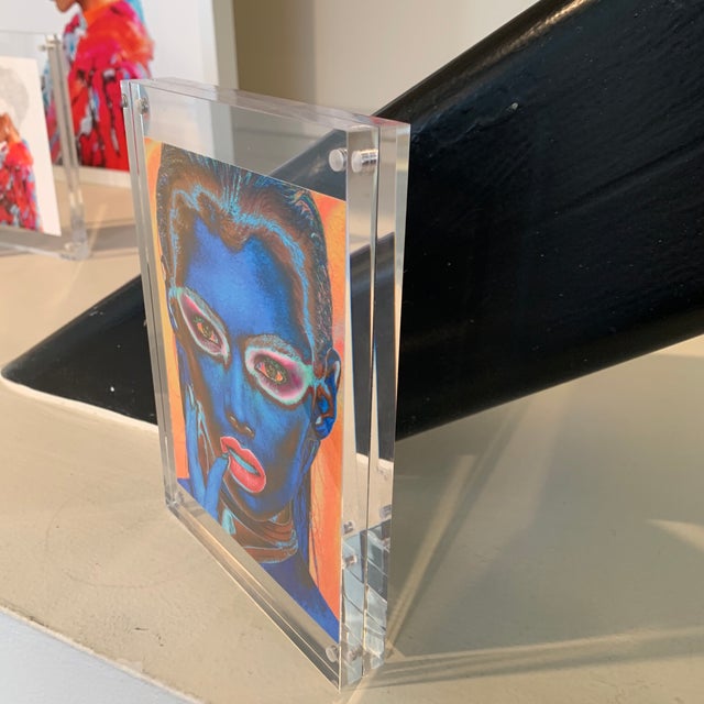 "Into the Blue" Contemporary Expressionist Portrait Photograph in Lucite For Sale - Image 10 of 13