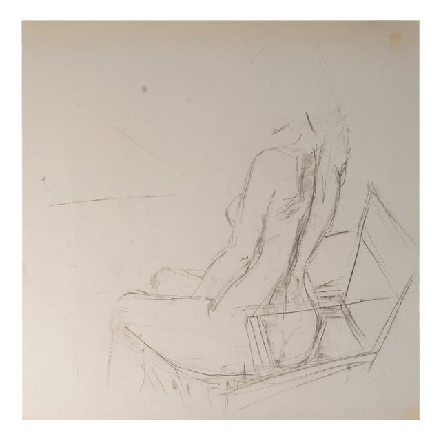Unknown, Depicting a Young Woman Sitting, 20th Century, Drawing on Paper For Sale