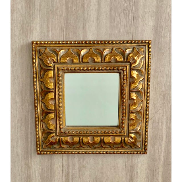 1990s Vintage Bombay Company Square Gold Accent Mirror Chairish