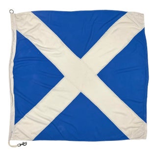 Large Vintage Sewn Nautical Signal Flag For Sale