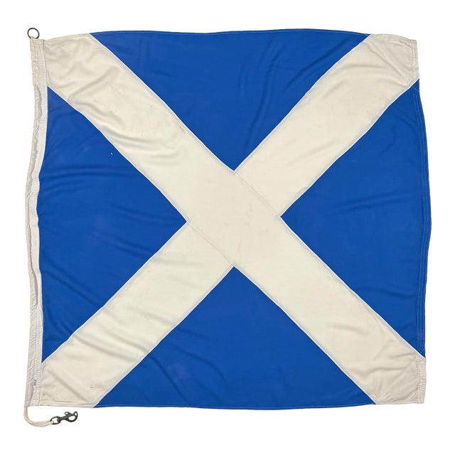 Large Vintage Sewn Nautical Signal Flag For Sale