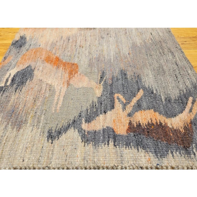 Late 20th Century Vintage Handwoven African Tapesty Wall Art, Reflection in Pond Mohair, Lesotho For Sale - Image 5 of 10