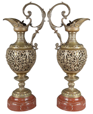 Art Nouveau Bronze Ewers, 1910, Set of 2