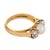 1940s 1940s Retro Pearl Old Mine Cut Diamond 18k Two Tone Three Stone Ring, Size 11 For Sale - Image 5 of 5