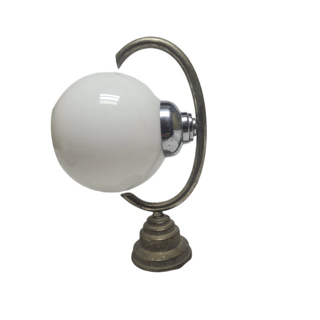 Silver Vintage Art Deco Wall Lamp, Poland, 1950s For Sale - Image 8 of 9