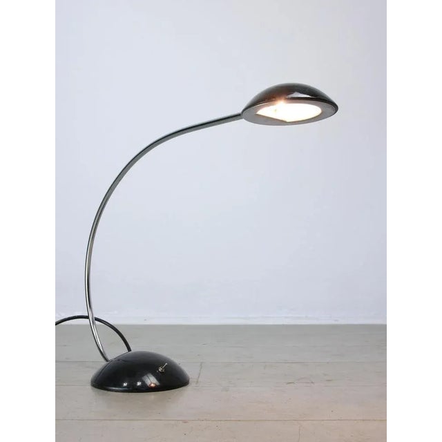 Vintage Arc Table Lamp in Black and Chrome from Meblo, 1980s For Sale - Image 10 of 11