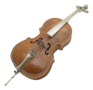 Vintage Italian Genuine Silver 800 and Wood Large Contrabass Sculpture by Sacchetti, Arezzo, 1980s