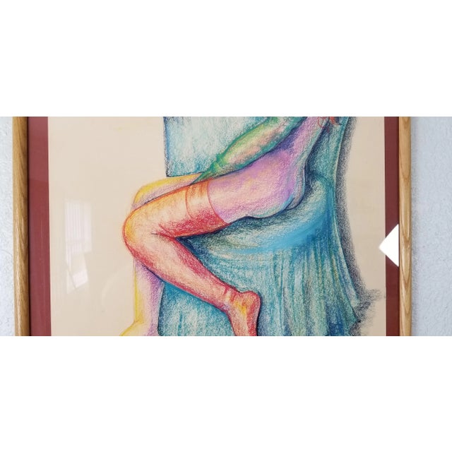 80s Lana L Bem Pastel Nude Woman Painting For Sale In Miami - Image 6 of 11