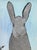Farmhouse Folk Art Gray Bunny Rabbit Hare Oil Painting Including the Antiqued Gold Wood Frame For Sale - Image 3 of 5
