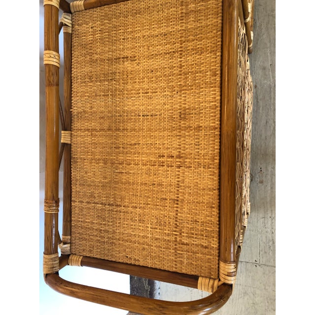 Natural Rattan and Wicker Night Stands With 3 Drawers- a Pair For Sale In Philadelphia - Image 6 of 12