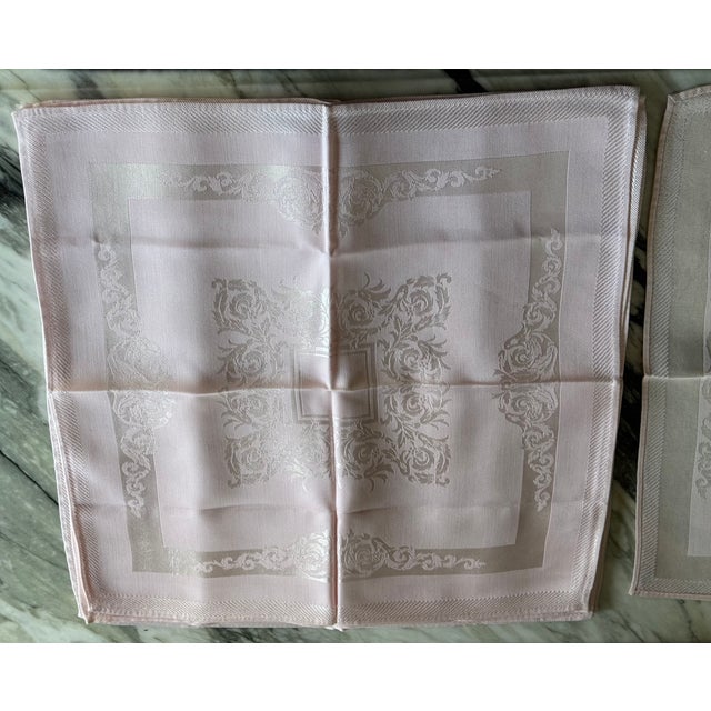 Vintage Fine Damask Pink Napkins - Set of 8 For Sale - Image 12 of 15