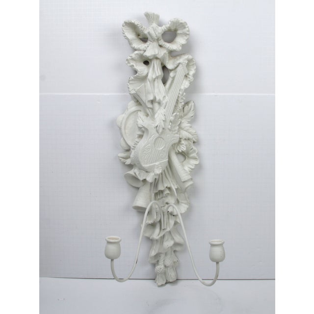 1970s Florentine White Plaster Wall Sconce Chairish