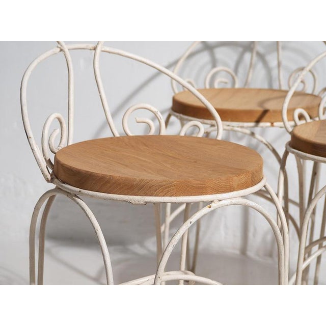 Antique White Garden Chairs, 1920s, Set of 4 For Sale - Image 4 of 18