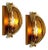 Brass and Brown Glass Hand Blown Murano Glass Wall Lights by J. T. Kalmar for Kalmar, 1960s, Set of 2 For Sale
