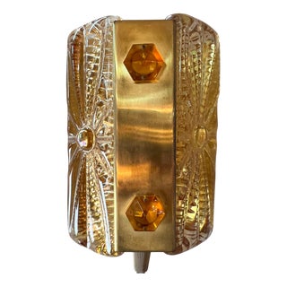 Glass and Brass Wall Lamp from Vitrika For Sale