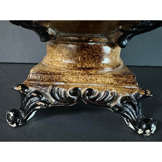 Plastic Vintage Late 20th Century Decorative Art Deco Pedestal Bowl With Three Balls For Sale - Image 7 of 11