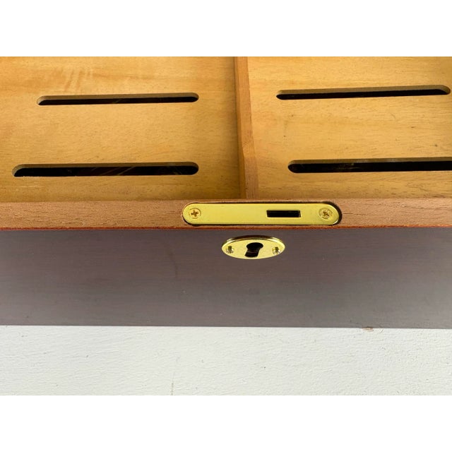 Wood Vintage Mahogany Handcrafted Cigar Humidor For Sale - Image 7 of 11