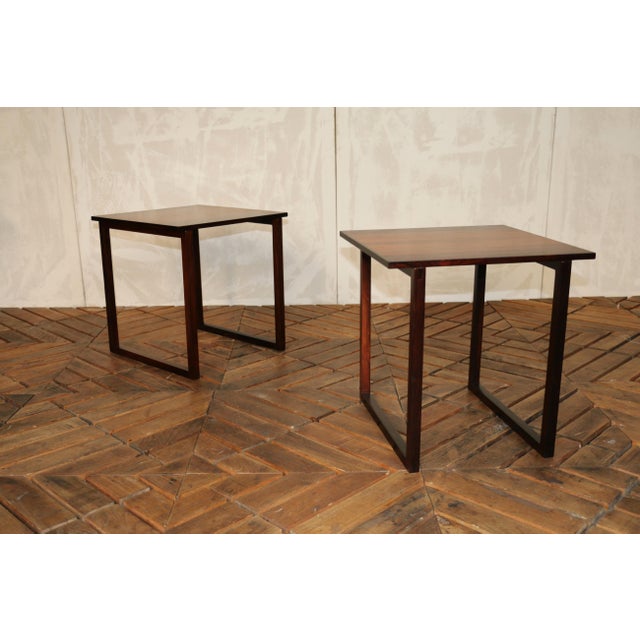 Kai Kristiansen Pair of Vintage Rosewood Side Tables by Kai Kristiansen, Denmark, 1960s For Sale - Image 4 of 18