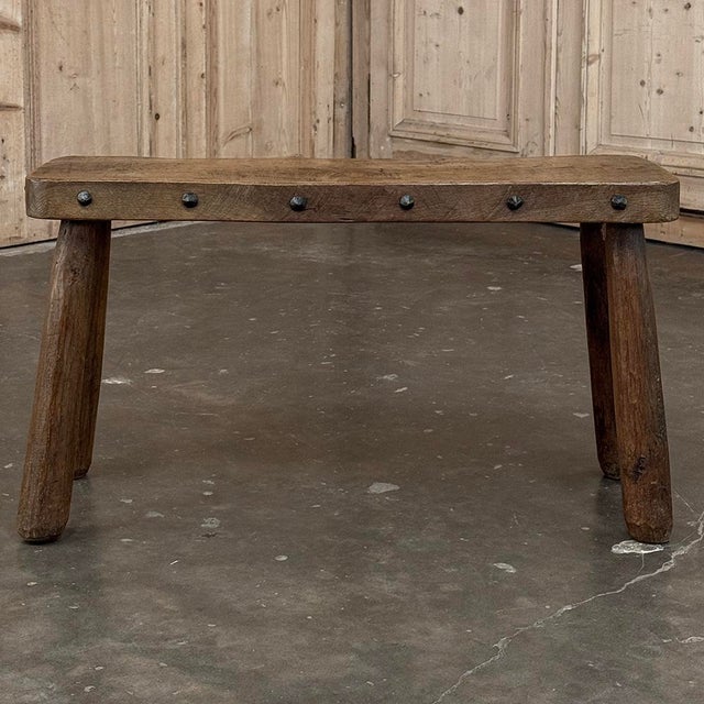 Brutalist Rustic Mid-Century Brutalist Bench ~ Stool For Sale - Image 3 of 16
