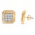 10K Yellow Gold Plated .925 Sterling Silver 1/6 Cttw Diamond Textured Halo Stud Earrings, A Pair For Sale - Image 4 of 5
