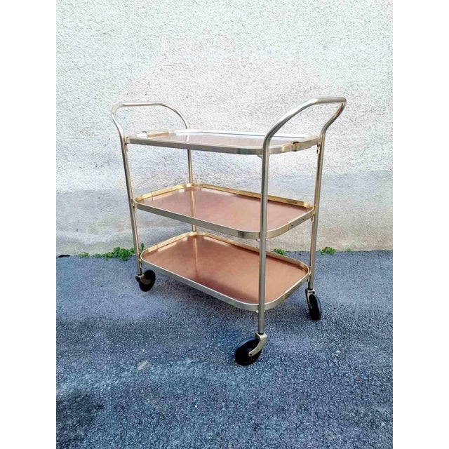 Mid-Century Modern Serving Bar Trolley from Kaymet, 1960s For Sale - Image 4 of 12
