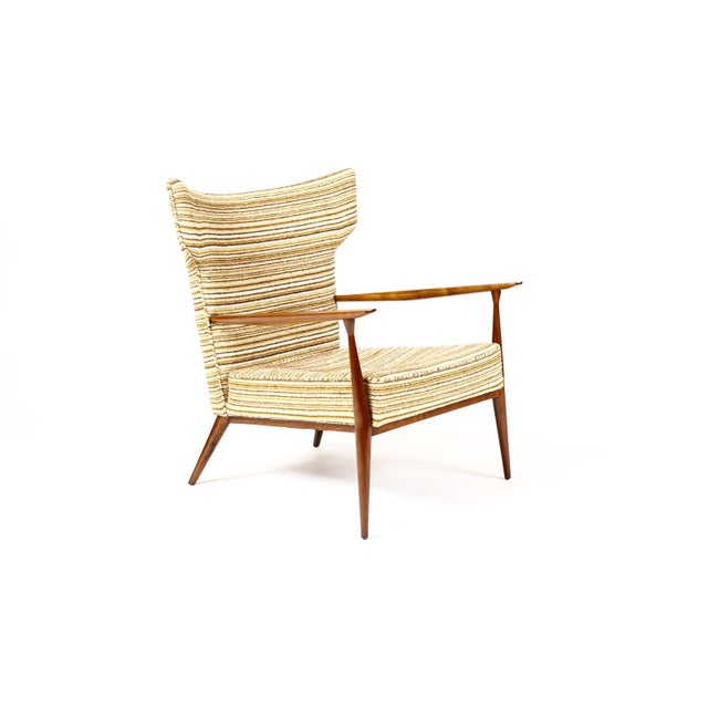 1960s Mid Century Wingback Lounge Chairs Attributed to Paul McCobb for Directional — Walnut Frames — Reupholstery Included For Sale - Image 10 of 16