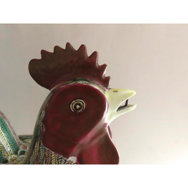 Early 20th Century Chinese Famille Vert Rooster Hen Cockerel Chicken Tureen For Sale - Image 9 of 10