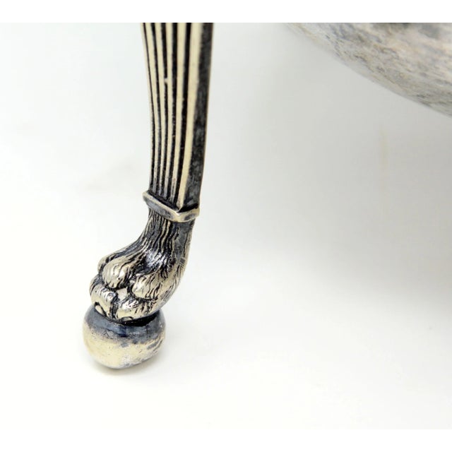 English Antique English Silverplate Domed Lidded Server With Lion Paw Feet For Sale - Image 3 of 13