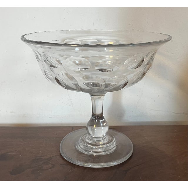 Antique 19th Century American Cut Glass Footed Centerpiece Compote or Fruit Bowl For Sale - Image 4 of 16