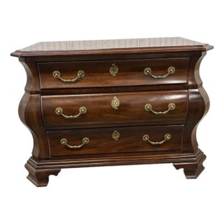 Late 20th Century Cherry Italian Provincial Bombe Bachelor Chest by Century Cardella Collection For Sale