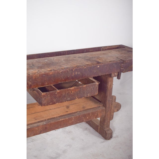 Portuguese Woodworkers Workbench, 1950s For Sale - Image 9 of 11