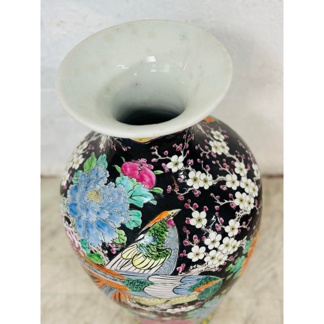 Large Chinoiserie Floor Vase For Sale - Image 4 of 7