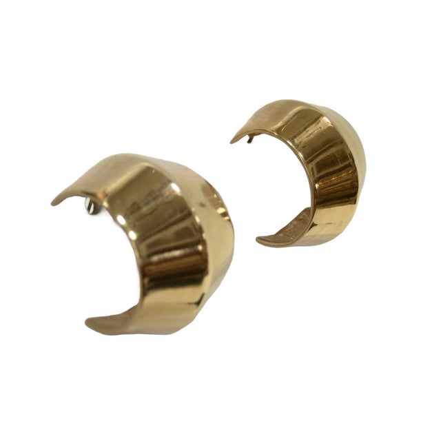 Gorgeous Givenchy Modernist 1980s highly -polished pierced -post earrings Signed, 'Givenchy, Paris, New York" From my...