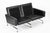 Vintage Postmodern Black Leather & Brushed Steel Loveseat Sofa, 1980s For Sale - Image 10 of 11