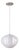 Bloom Pendant Lamp - White Satin Steel Shade, Satin Nickel Body, Dimmable For Sale