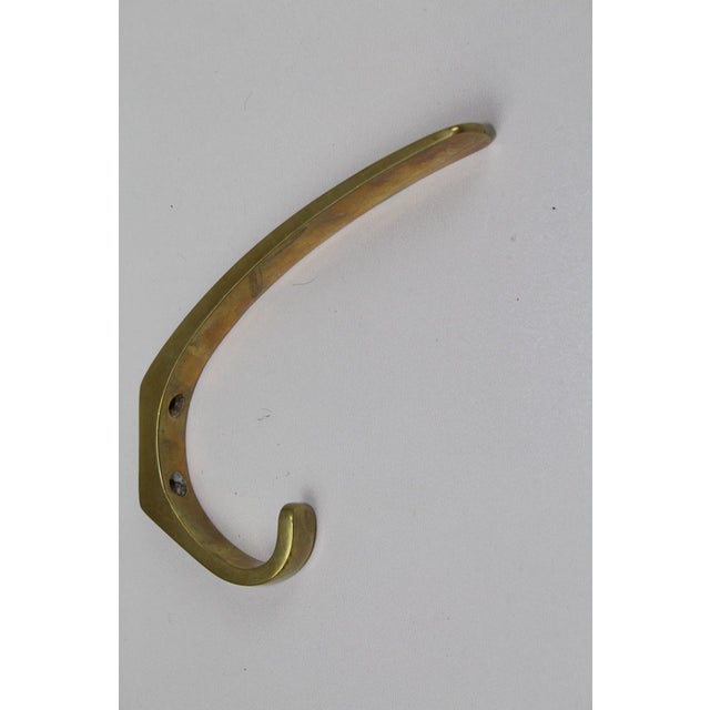 Austrian Brass Coat Hooks, 1950s, Set of 6 For Sale - Image 4 of 12