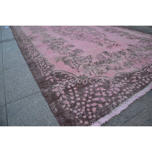 1950s Purple Overdyed Turkish Rug For Sale - Image 5 of 6