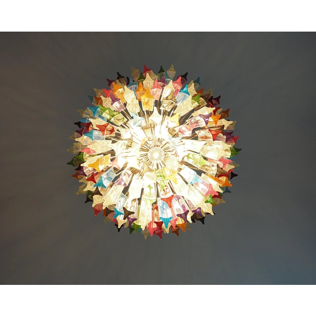 Murano Multicolor Triedri 187 Prism Chandelier, Mariangela Model For Sale - Image 10 of 10
