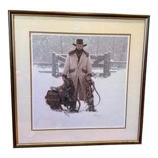 James Bama Buck Norris Crossed Sabres Ranch Print 1987 Western Cowboy Framed For Sale