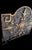 Vintage Ornate Hollywood Regency Greek Key Gold Gilt Scrollwork Fire Place Screen For Sale In West Palm - Image 6 of 8