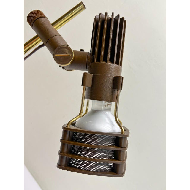 Brass and Brown Acrylic Table Lamp from Hustadt, 1970s For Sale - Image 6 of 15