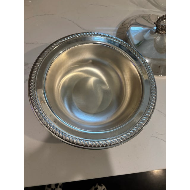 Late 20th Century Silver Plated Serving Bowl Dish For Sale - Image 4 of 7