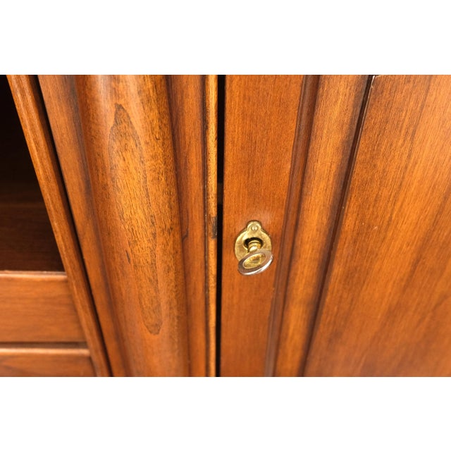 Established Lines Henkel-Harris 2 Part Solid Wild Black Cherry Secretary Drop Front Desk Bookcase For Sale - Image 4 of 12