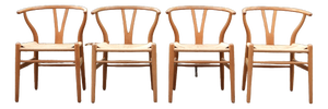 CH24 Wishbone Y Chair in Oak by Hans J. Wegner for Carl Hansen, 1970s, Set of 4